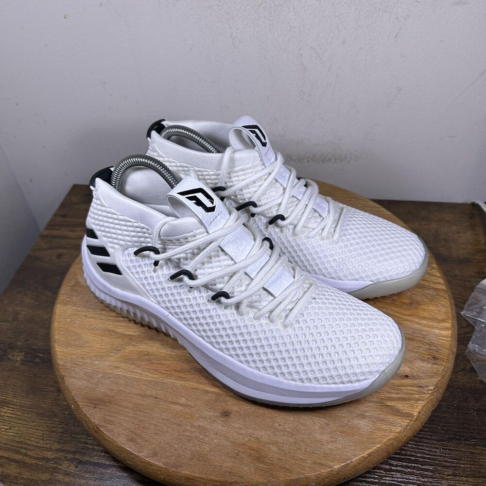 Adidas Dame 4 Shoes Mens Size 7.5 White Black Damian Lillard AC8646
